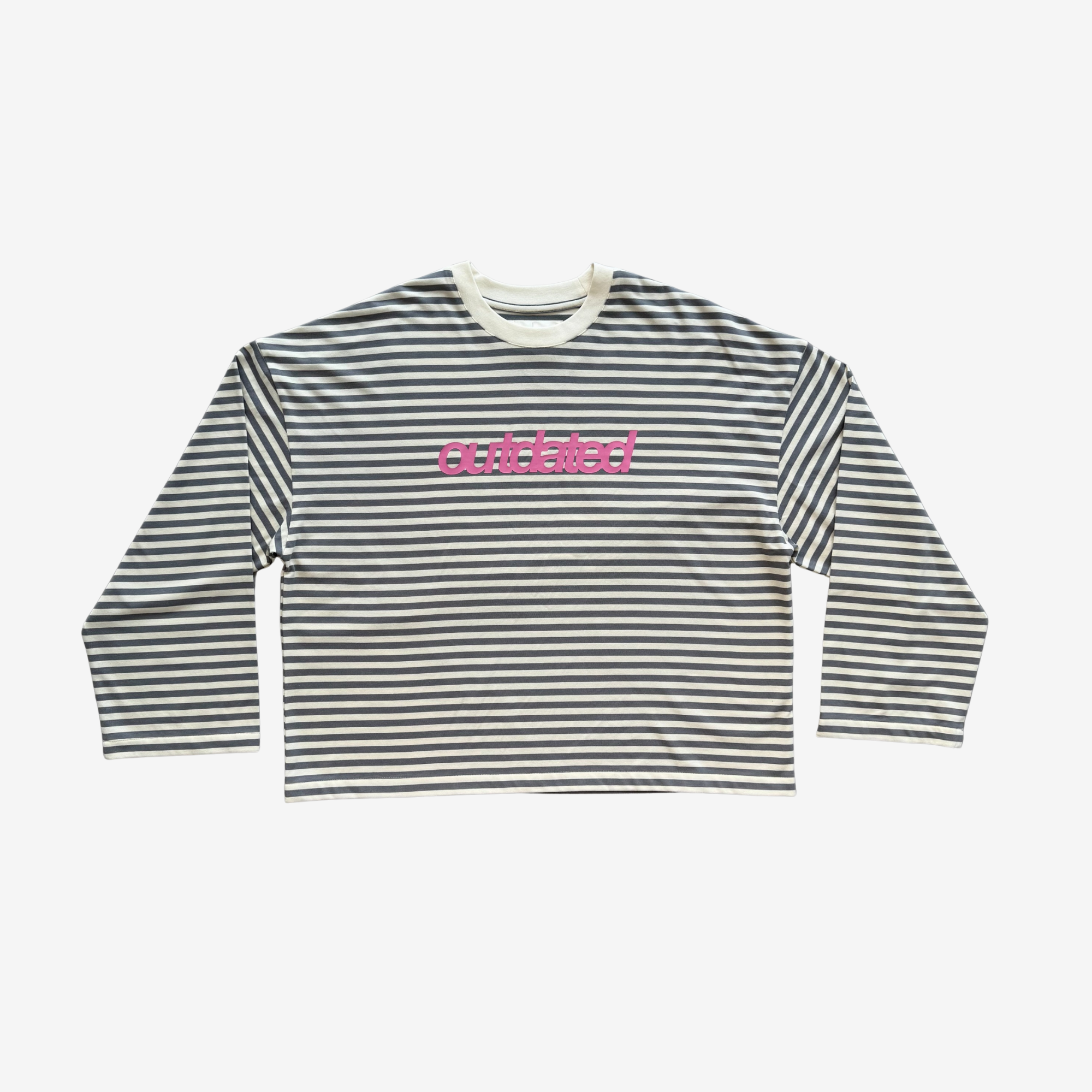 Striped Logo Long Sleeve Pink