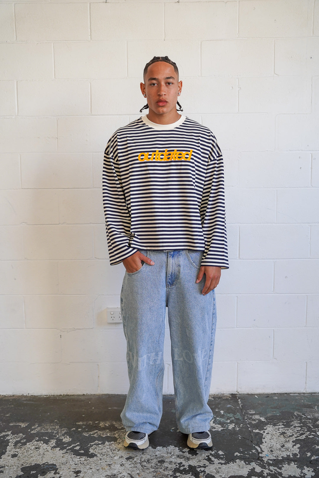 Striped Logo Long Sleeve Yellow
