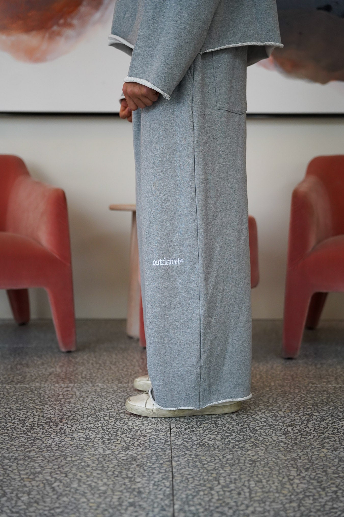 Distressed Track Heather Grey