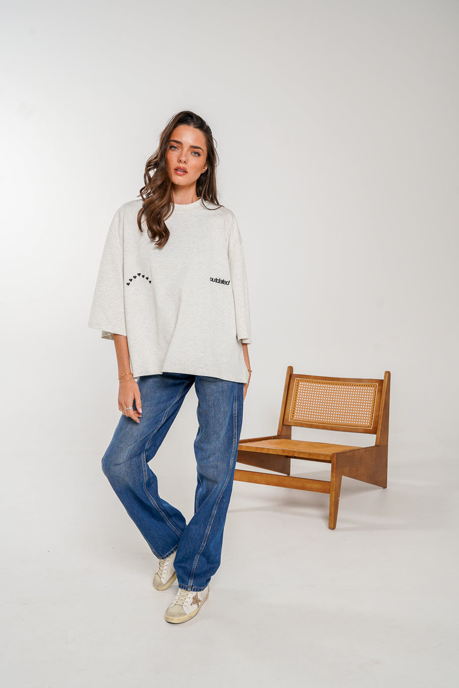 Rainbow Heart Tee Grey