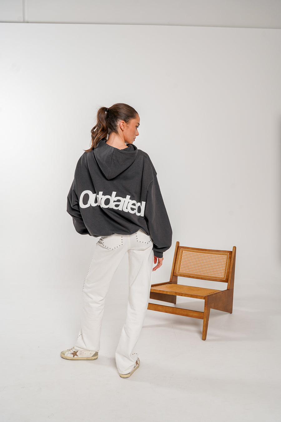 Rainbow Heart Hood Vintage Black