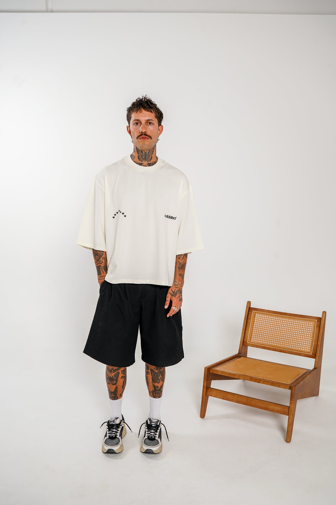 Rainbow Heart Tee Off White