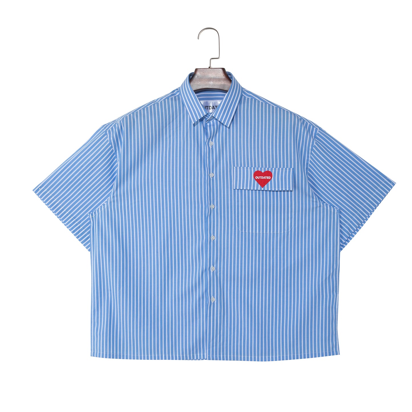 Blue Striped Short Sleeve Shirt